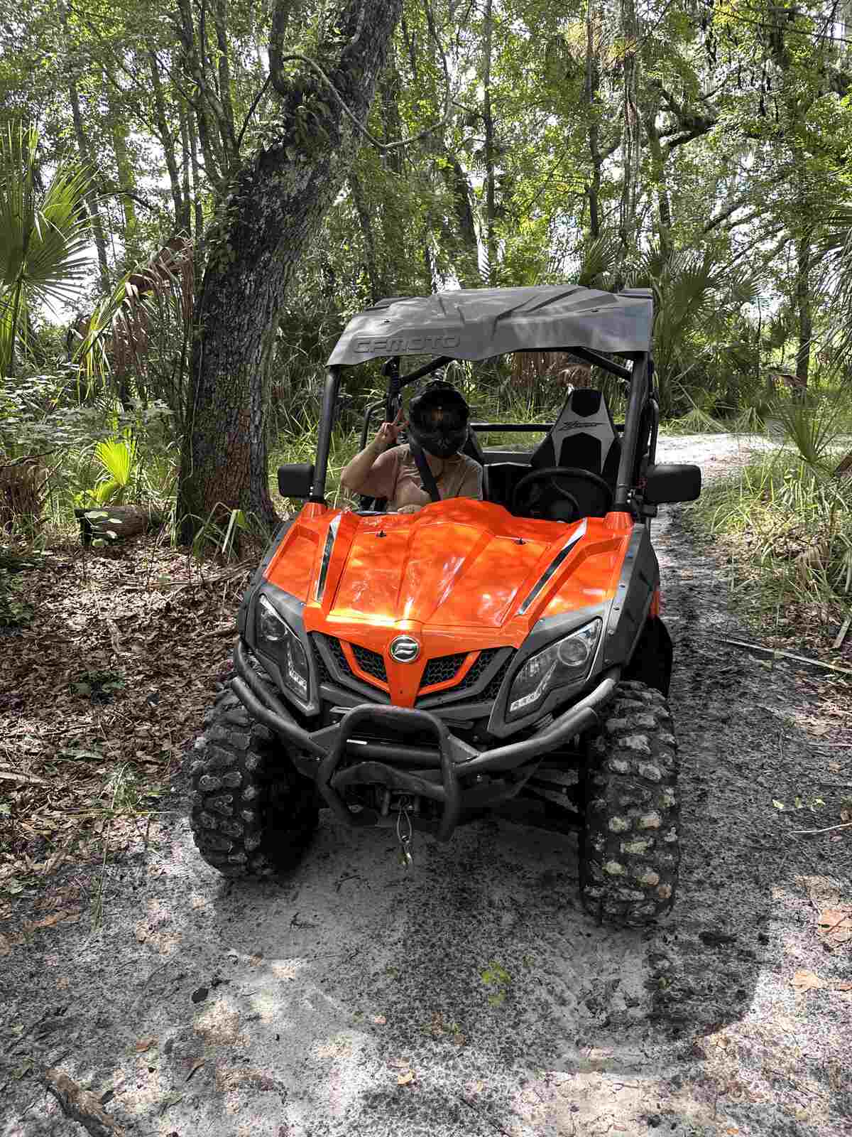 The rented side-by-side on the ATV trails at Peace River Oaks, Bowling Green, Florida