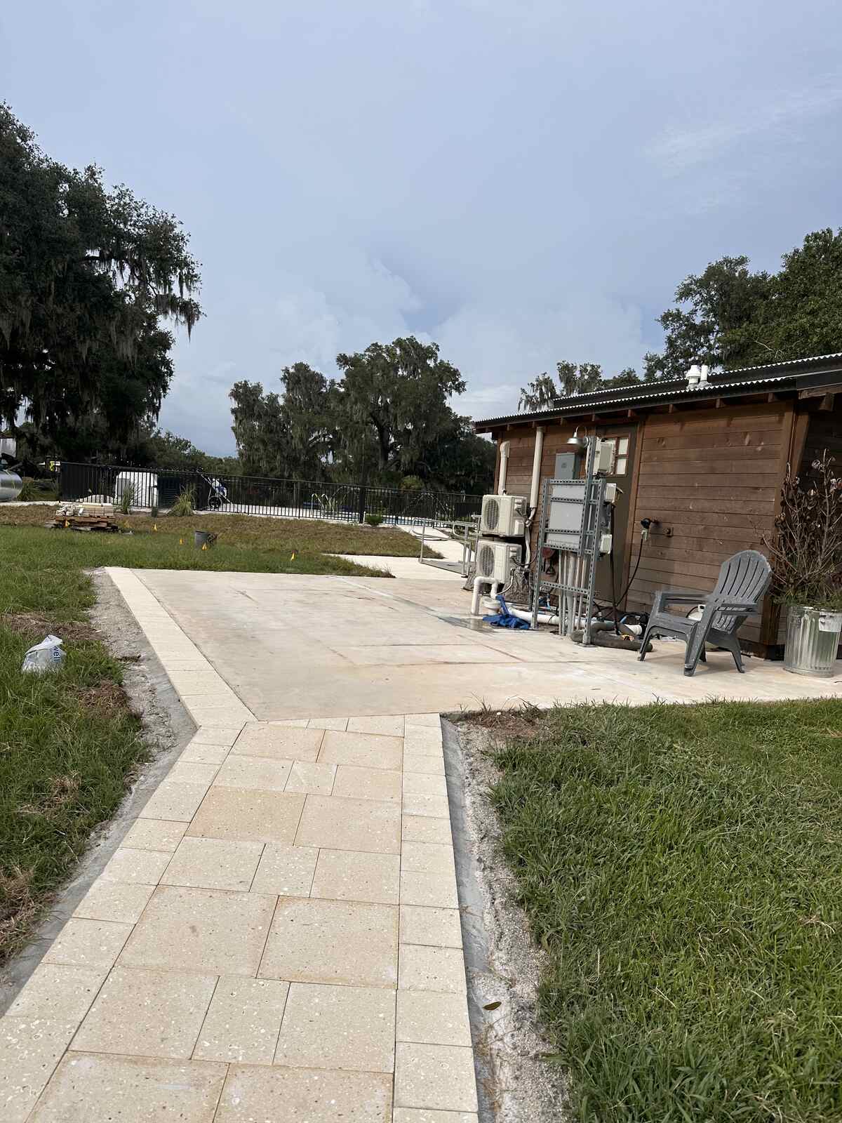 The bathhouse being converted to add a mini laundry at Peace River Oaks, Bowling Green, Florida