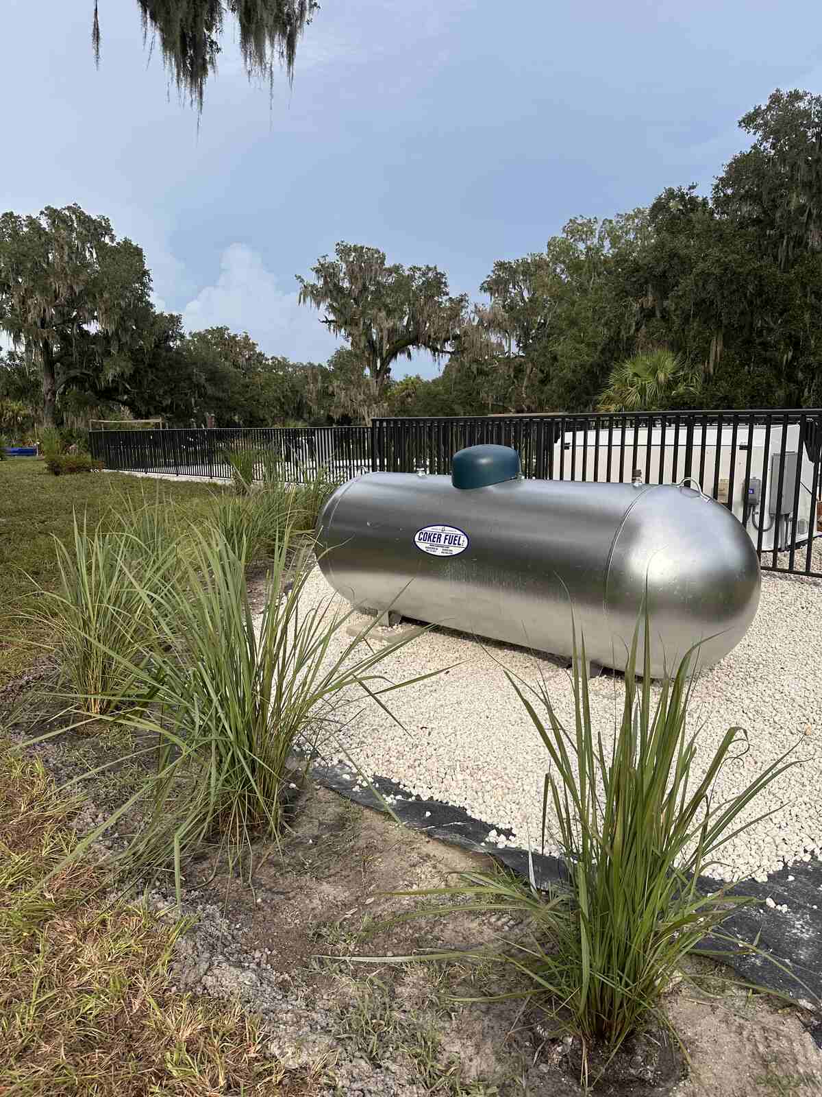 The propane tank that heats the pool at Peace River Oaks, Bowling Green, Florida